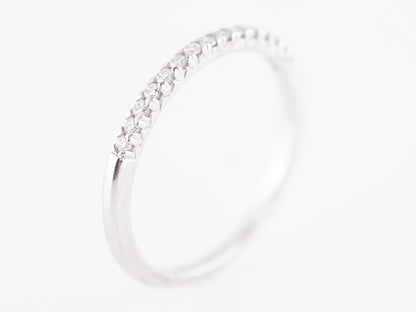 Wedding Band Modern .15 Round Brilliant Cut Diamonds in 14k White Gold