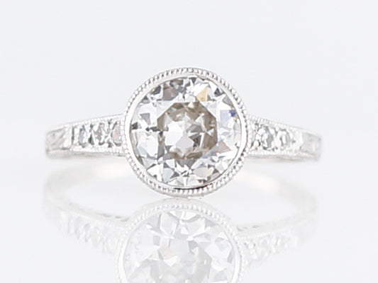 Vintage Bezel Set Engagement Ring with Old European Cut Diamond