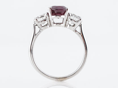 Right Hand Ring Modern 2.26 Oval Cut Ruby in 18k White Gold