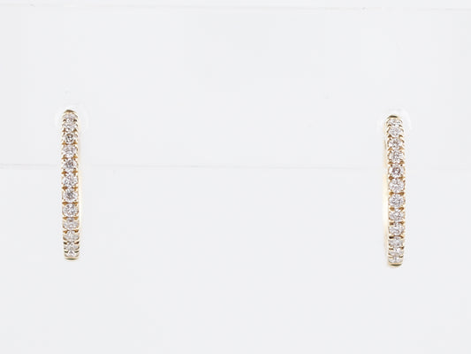 Earrings Modern .24 Round Brilliant Cut Diamonds in 14K Yellow Gold