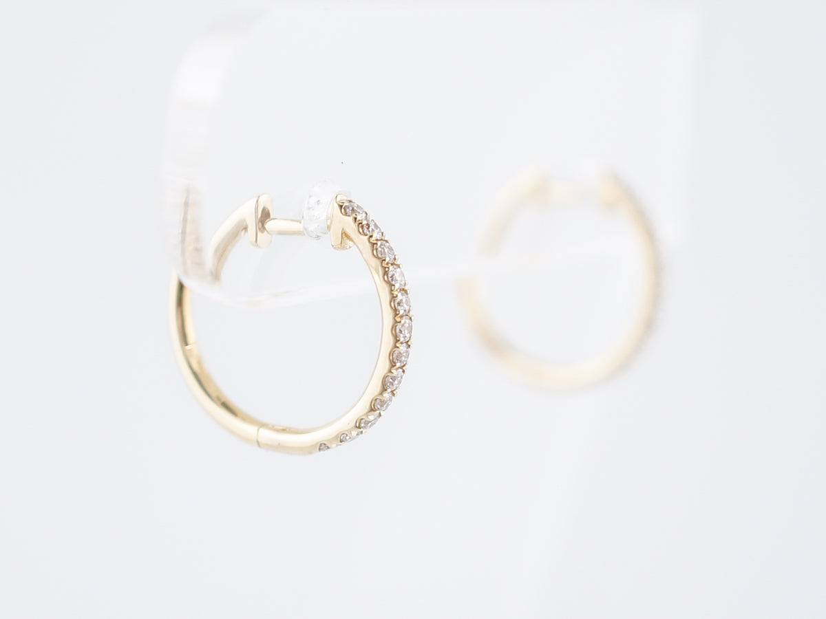 Earrings Modern .24 Round Brilliant Cut Diamonds in 14K Yellow Gold