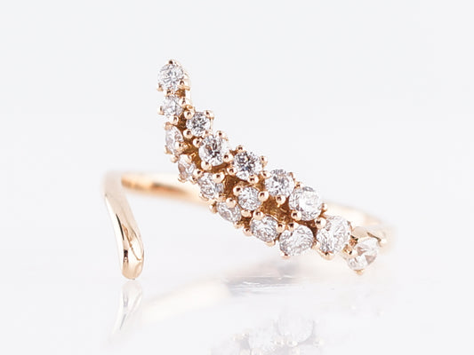 Right Hand Ring Modern .58 Round Brilliant Cut Diamonds in 18k Yellow Gold