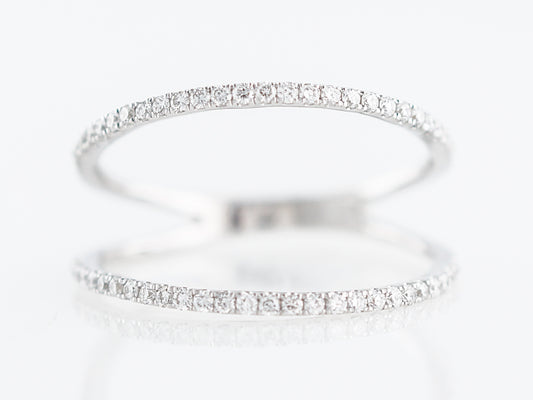 Right Hand Ring Modern .30 Round Brilliant Cut Diamonds in 18k White Gold