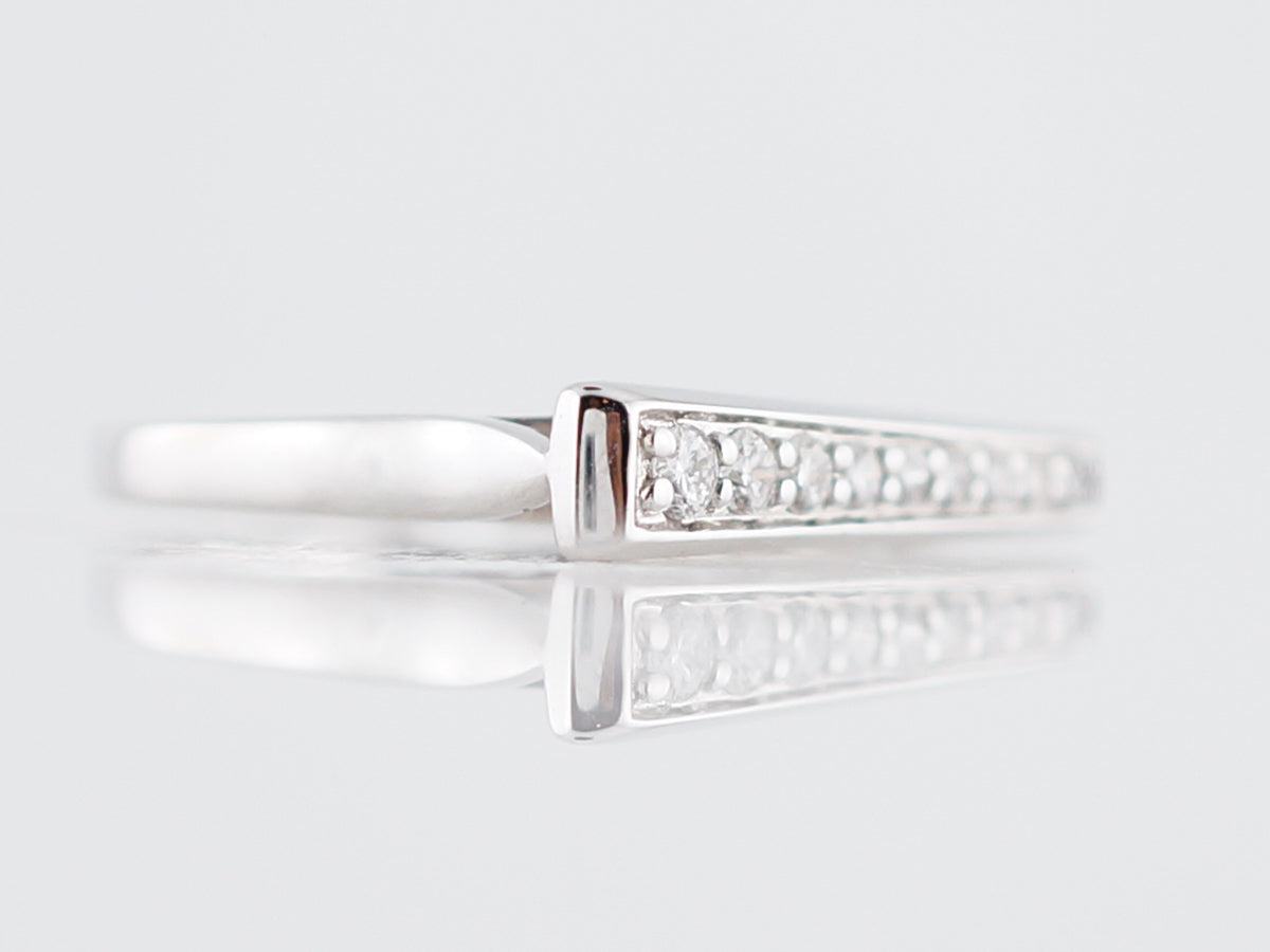 Right Hand Ring Modern .17 Round Brilliant Cut Diamonds in 18k White Gold