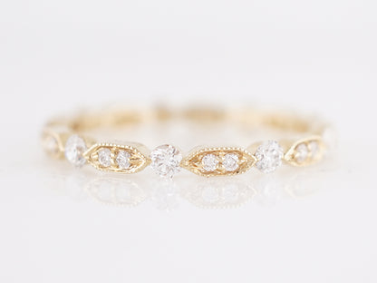 Eternity Wedding Band Modern .49 Round Brilliant Cut Diamonds in 14k Yellow Gold