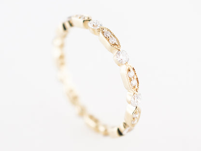 Eternity Wedding Band Modern .49 Round Brilliant Cut Diamonds in 14k Yellow Gold