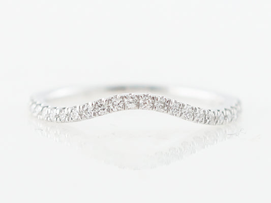 Wedding Band Modern .19 Round Brilliant Cut Diamonds in 14k White Gold