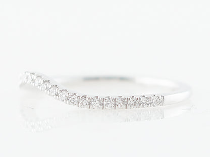 Wedding Band Modern .19 Round Brilliant Cut Diamonds in 14k White Gold