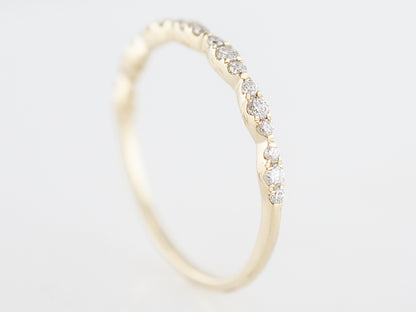 Wedding Band Modern .21 Round Brilliant Cut Diamonds in 14k Yellow Gold