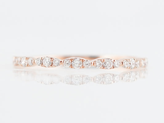 Wedding Band Modern .21 Round Brilliant Cut Diamonds in 14k Rose Gold