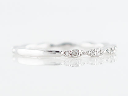 Wedding Band Modern .22 Round Brilliant Cut Diamonds in 14k White Gold