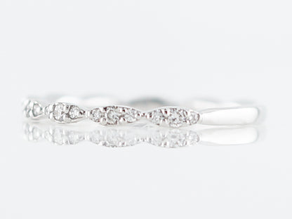 Wedding Band Modern .22 Round Brilliant Cut Diamonds in 14k White Gold