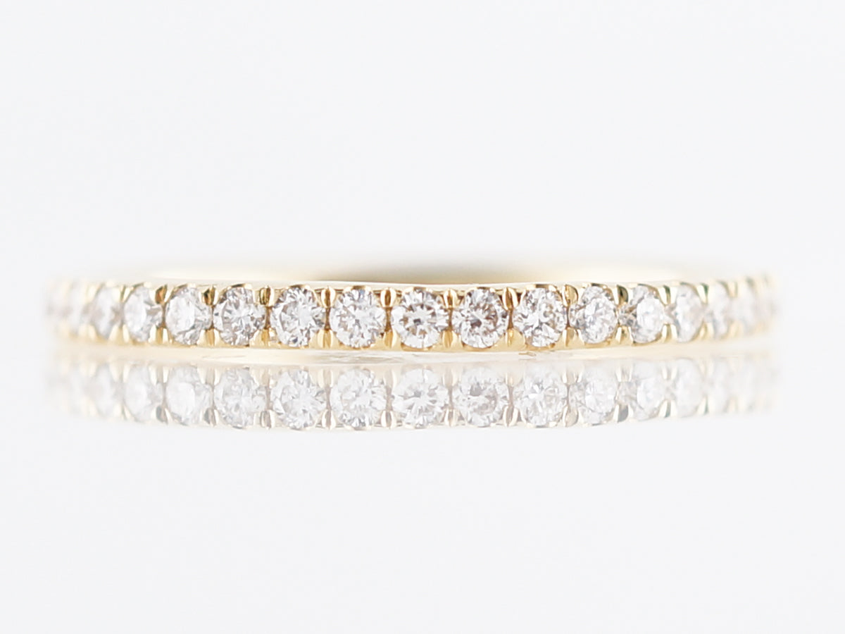 Eternity Wedding Band Modern .56 Round Brilliant Cut Diamonds in 18k Yellow Gold