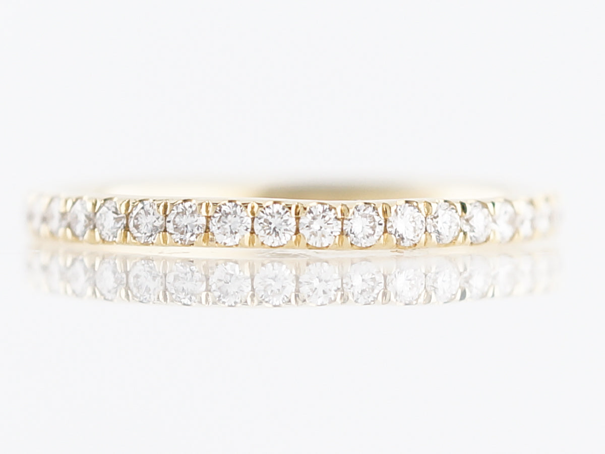 Eternity Wedding Band Modern .56 Round Brilliant Cut Diamonds in 18k Yellow Gold