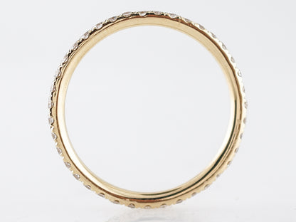 Eternity Wedding Band Modern .56 Round Brilliant Cut Diamonds in 18k Yellow Gold