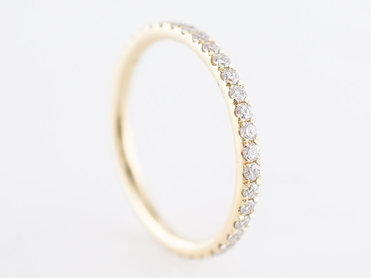 Eternity Wedding Band Modern .56 Round Brilliant Cut Diamonds in 18k Yellow Gold