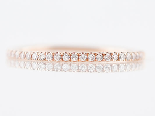 Wedding Band Modern .13 Round Brilliant Cut Diamonds in 18k Rose Gold