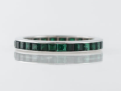 Eternity Band Modern 1.86 Square Cut Emeralds in 14k White Gold