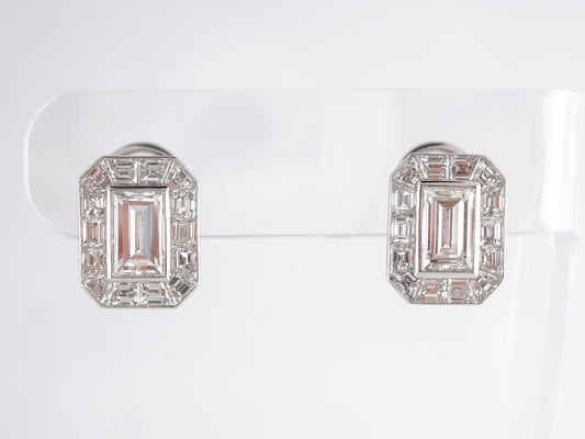 3 Carat Diamond Earrings in Platinum