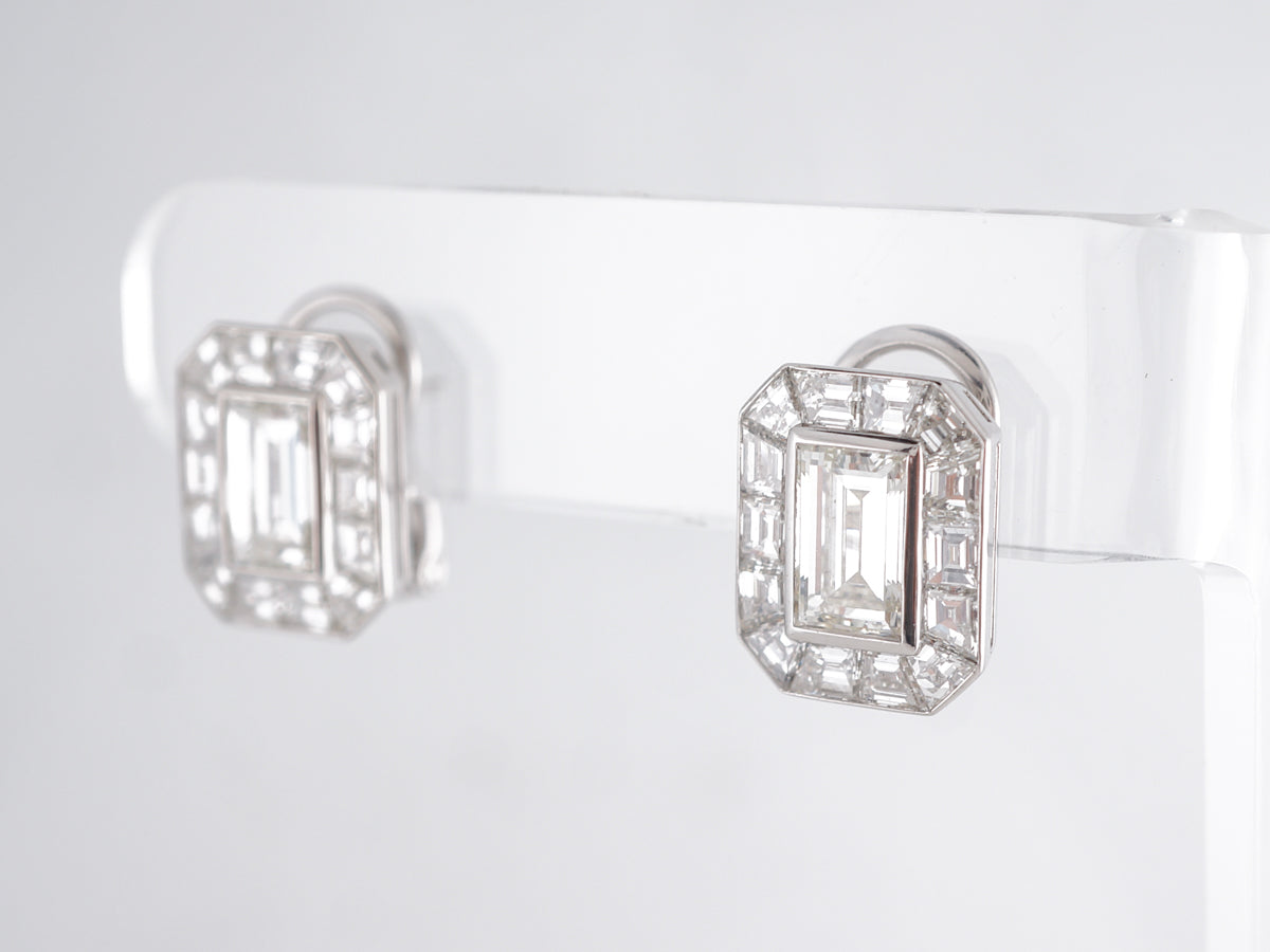3 Carat Diamond Earrings in Platinum