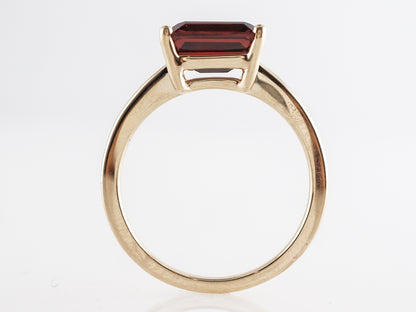 Emerald Cut Garnet Cocktail Ring in 14k Yellow Gold