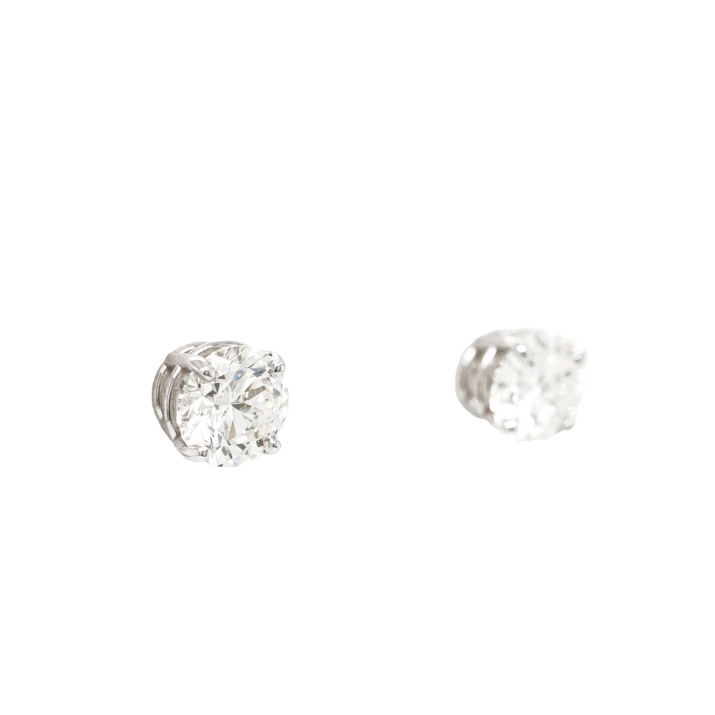 1.50 Carat Diamond Stud Earrings 14K White Gold