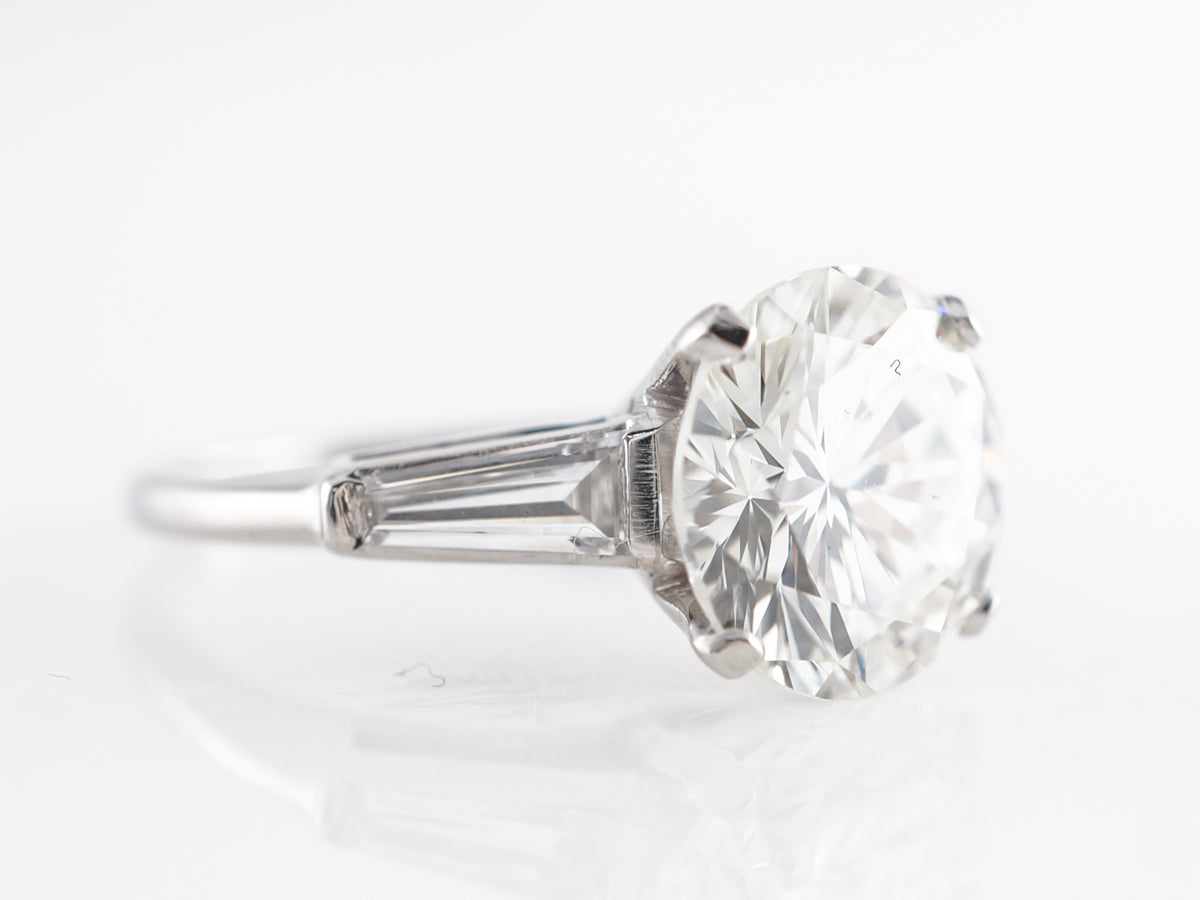 3.73 Brilliant Cut Diamond Engagement Ring Platinum
