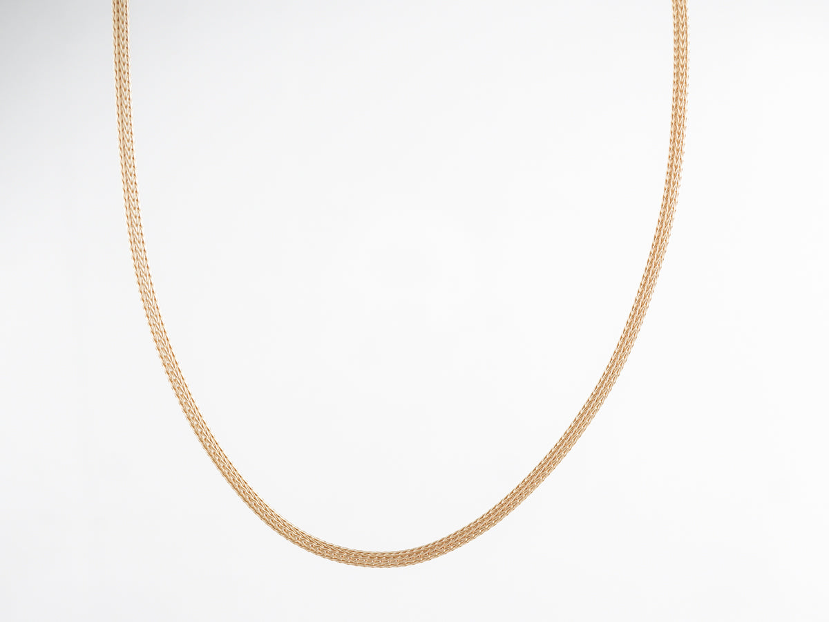 18 inch Woven Necklace in 14k Yellow Gold