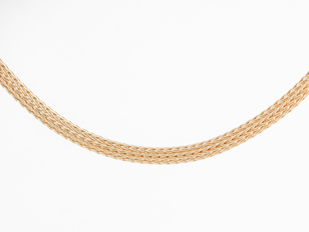 18 inch Woven Necklace in 14k Yellow Gold