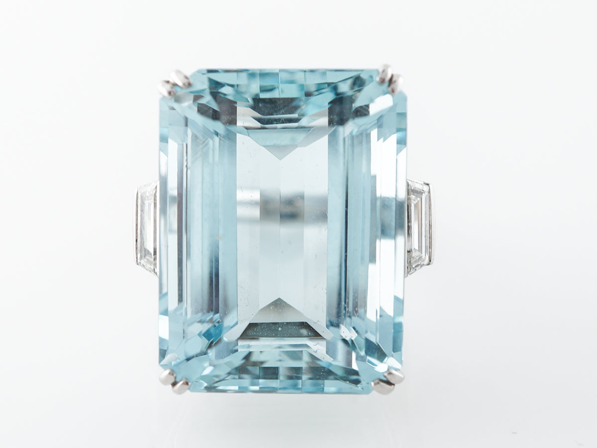 Tiffany & Co. Aquamarine & Diamond Ring in Platinum