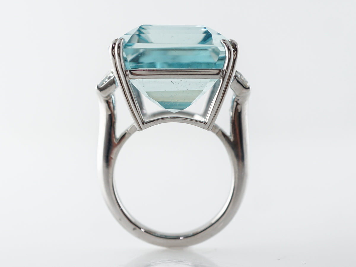 Tiffany & Co. Aquamarine & Diamond Ring in Platinum