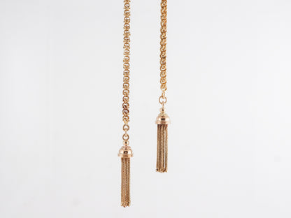 Long Victorian Tassel Chain in 14k Yellow Gold