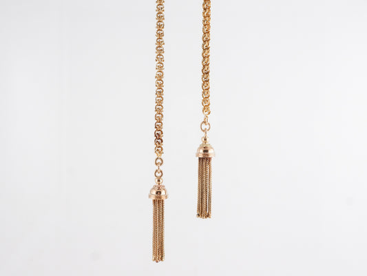 Long Victorian Tassel Chain in 14k Yellow Gold