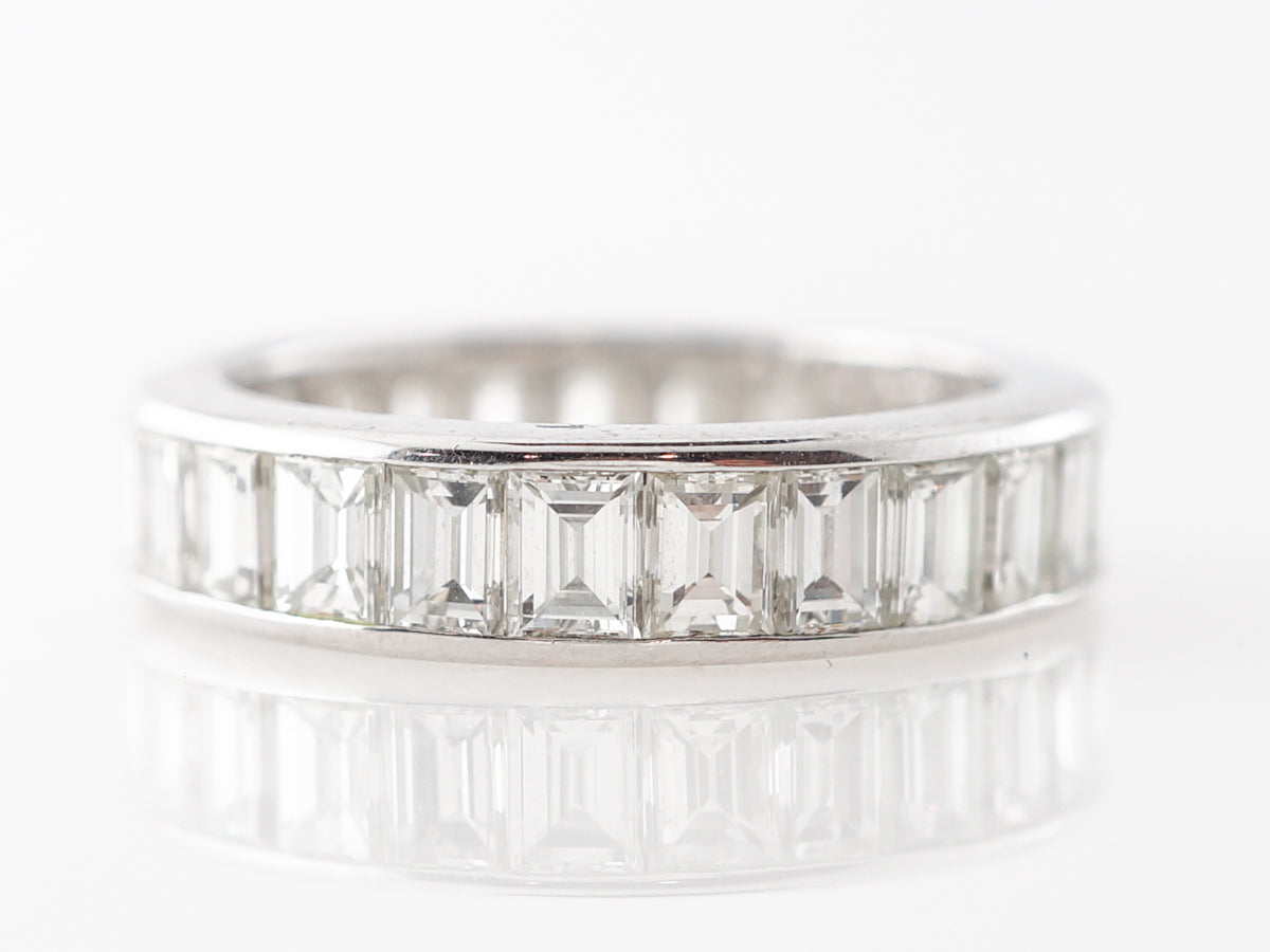 4 Carat Emerald Cut Diamond Eternity Ring in Platinum