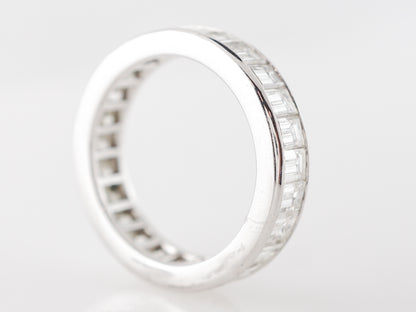 4 Carat Emerald Cut Diamond Eternity Ring in Platinum