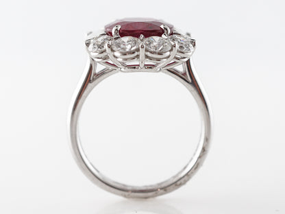 4 Carat Ruby & Diamond Cocktail Ring in Platinum
