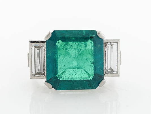 4.5 Carat Emerald Ring w/ Diamonds in Platinum