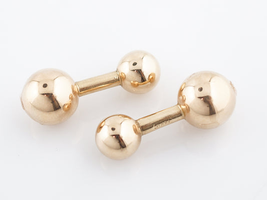 Vintage Cufflinks & Stud Set Retro in 14K Yellow Gold