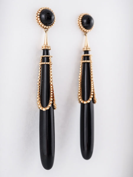 Vintage Black Onyx Earrings | Black Onyx Earrings | Crystally – Crystally