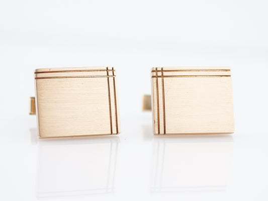 Vintage Cufflinks Mid-Century in 14K Yellow Gold