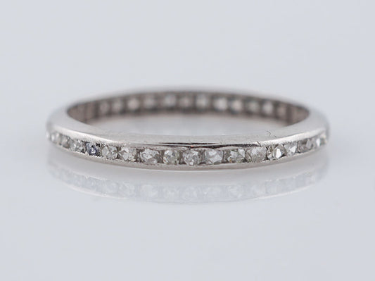 Antique Eternity Wedding Band Art Deco .91ct French Cut Diamonds in Platinum