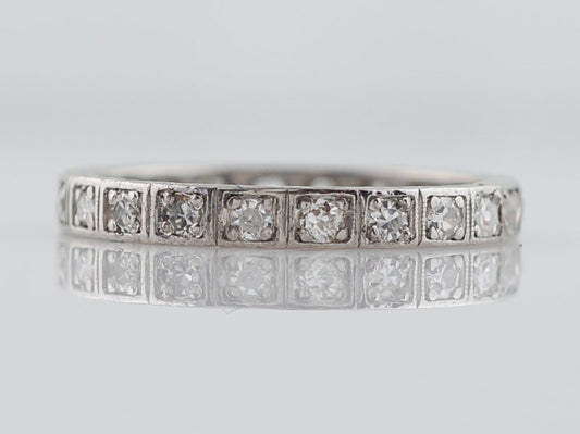 Antique Eternity Wedding Band Art Deco .22ct Single Cut Diamonds in 18k White Gold