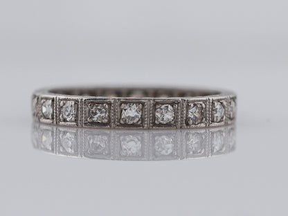 Antique Eternity Wedding Band Art Deco .30ct Single Cut Diamonds in Platinum