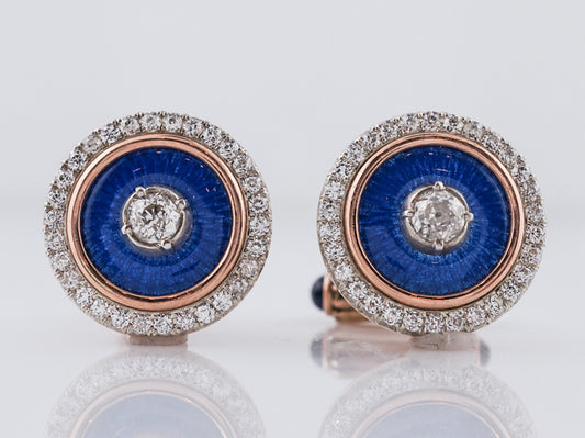 **RTV 1/15/19**Antique Victorian Cufflinks Russian 2.07 Old Mine Cut Diamonds in 13.5k Yellow Gold