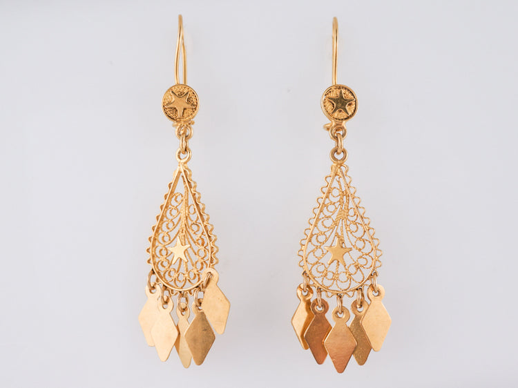 Modern Dangle Drop Earrings in 18k Yellow Gold