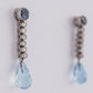 Modern Earrings .60 Aquamarine and .50 Round Brilliant Cut Diamonds in 14k White Gold