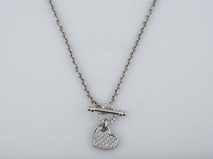 Modern Heart Necklace 1.52 Round Brilliant Cut Diamonds in 18k White Gold