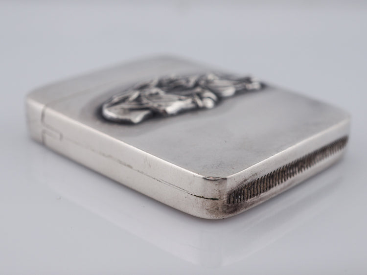 Antique Matchbox Holder Victorian in Sterling Silver