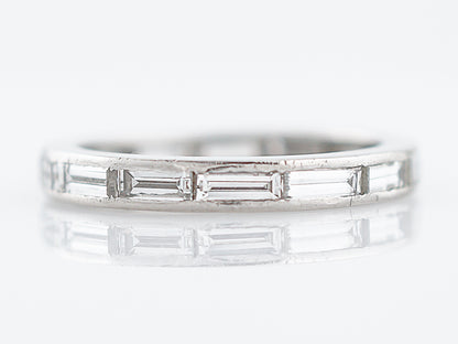 Antique Eternity Wedding Band Art Deco 1.54 Baguette Cut Diamonds in Platinum
