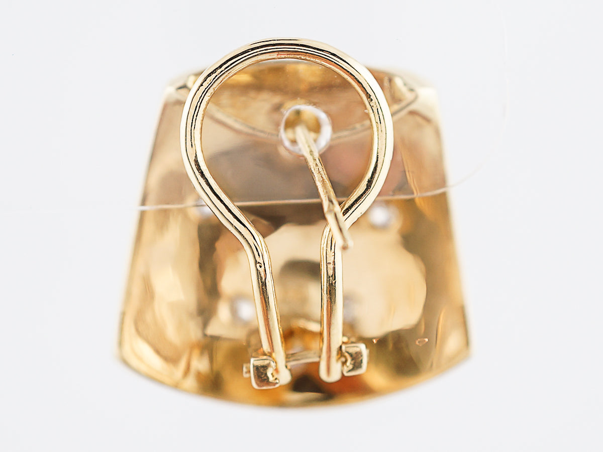 Earrings Modern .72 Round Brilliant Cut Diamonds in 20k Yellow Gold